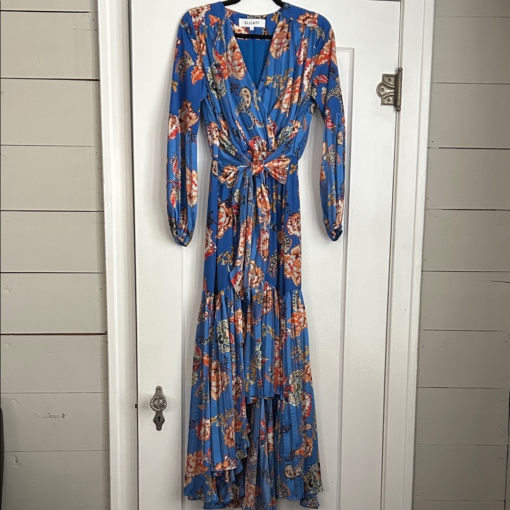 Elliatt floral dress with high low hem.